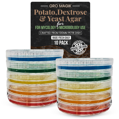 Gro Magik Pre-Poured Potato, Dextrose and Agar Plates for Mycology, 10-Packs