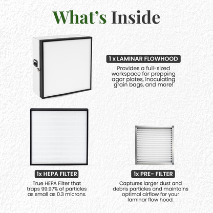 Laminar Flowhood with HEPA Filter and Pre-Filter Bundle