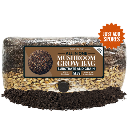 Gro Magik All-in-One Mushroom Grow Bag, 5 Lbs
