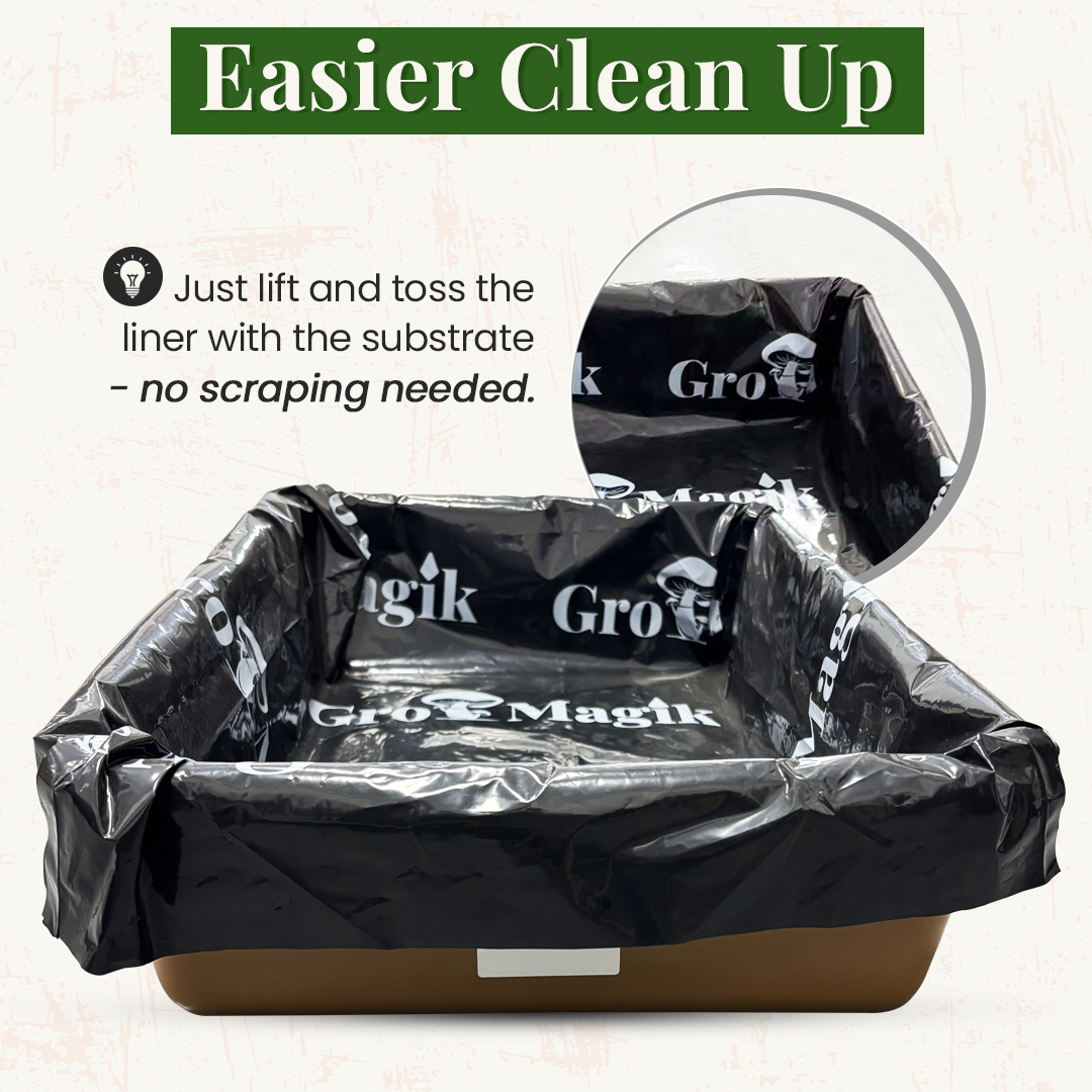 Gro Magik Pack Monotub Liners, Pre-Cut and Folded, Fits 66 - 68-Quarts Monotub, Storage Totes or Plastic Liners for Mushroom Monotub, 3 Count
