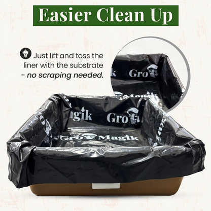 Gro Magik Pack Monotub Liners, Pre-Cut and Folded, Fits 66 - 68-Quarts Monotub, Storage Totes or Plastic Liners for Mushroom Monotub, 3 Count