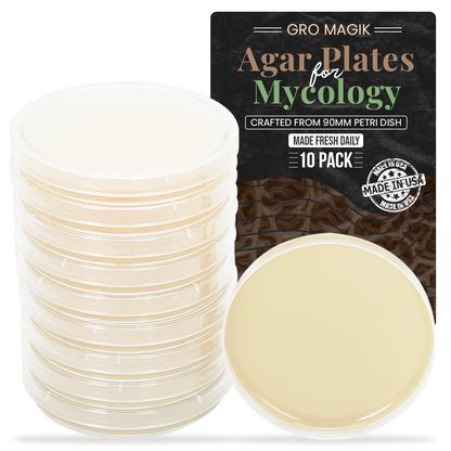 Gro Magik Pre-Poured Agar Plates for Mycology, 10-Pack