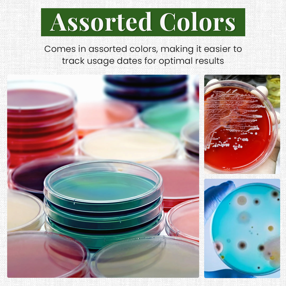 assorted agar plate colors