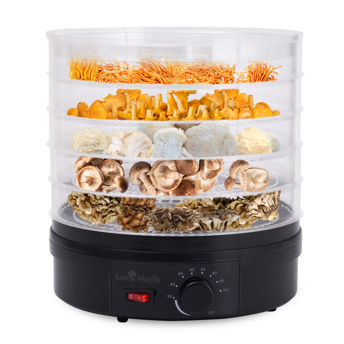 Gro Magik 5 tray dehydrator for dehydration of mushrooms and other food